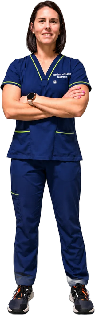 Biokineticist Madeleen van Eeden standing with her arms crossed